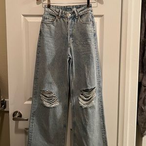wide leg high waisted jeans